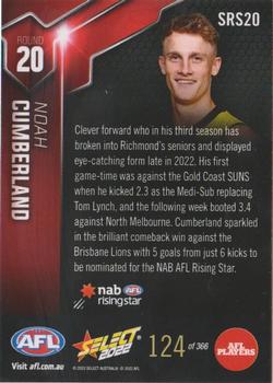 2022 Select AFL Rising Star #SRS20 Noah Cumberland Back